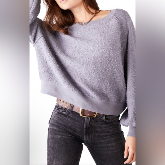 Free People Sweaters - Free People Lilac Textured Crewneck Sweater